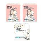 [SALLY'S LAW] Sanitary Pads Signiture Slim Fit Medium 2packs+Panty liner 1pack - 100% PLA Cover, Stylish line with adhesion, Eucalyptus Scent - Made in Korea